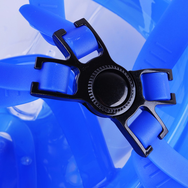 Повна маска для снорклінга SCUBA+ кріплення GO PRO, розмір S/M, біло-синій колір