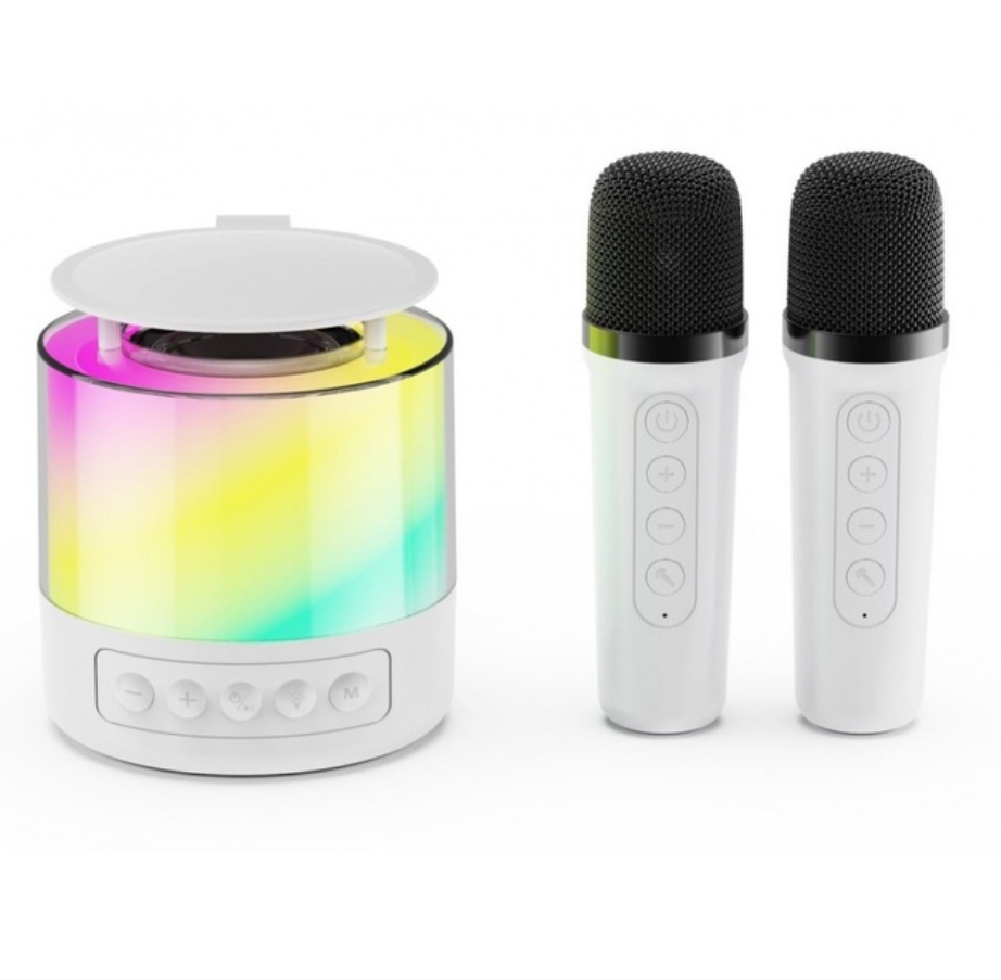 Портативна Bluetooth колонка K19 з LED-підсвічуванням та 2 мікрофонами для караоке