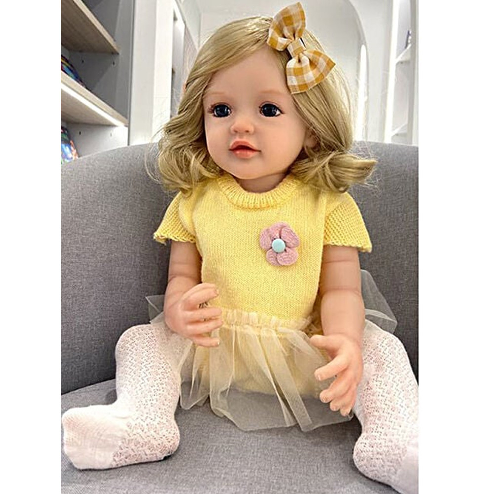 Лялька велика гумова TK Group (висота 50 см, імітація скляних очей, пустушка, пляшечка, памперс, взуття) QM 130, фото 1