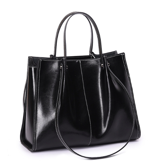 Жіноча сумка із натуральної шкіри класична Lina Чорна, фото 1