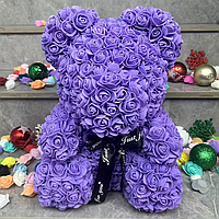 Медведь из роз 35 см подарок для девушки, любимой, мамы, подруги серый