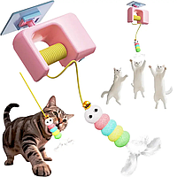Автоматична іграшка для кішок "Рожева кулька" від АКБ/ Розумна іграшка для котів/Кіща іграшка на присоску