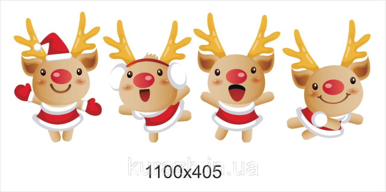 Набір декоративних наклейок новорічні олені, фото 1