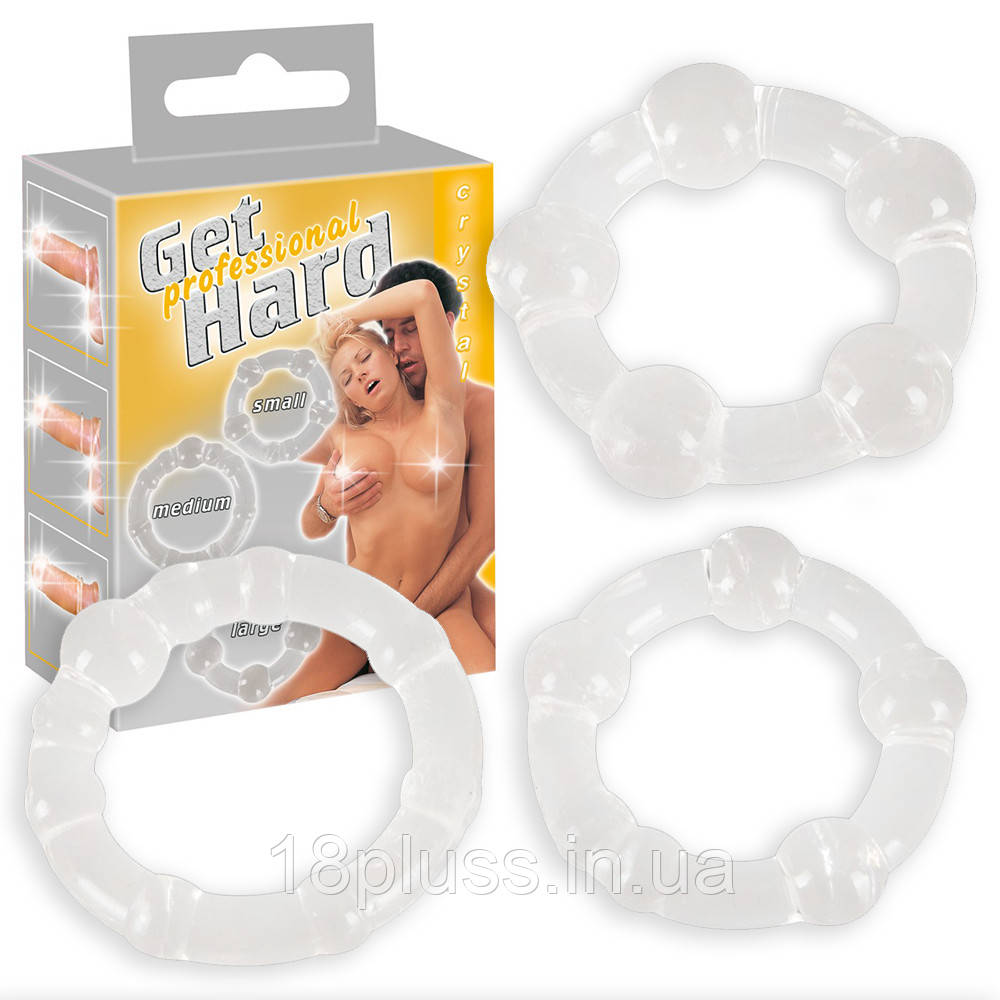 Набір ерекційних кілець для посилення ерекції та стимуляції Get Hard Professional Clear, фото 1