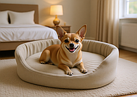 Лежак для собак і котів Мрія бежевий №1 320х430х125