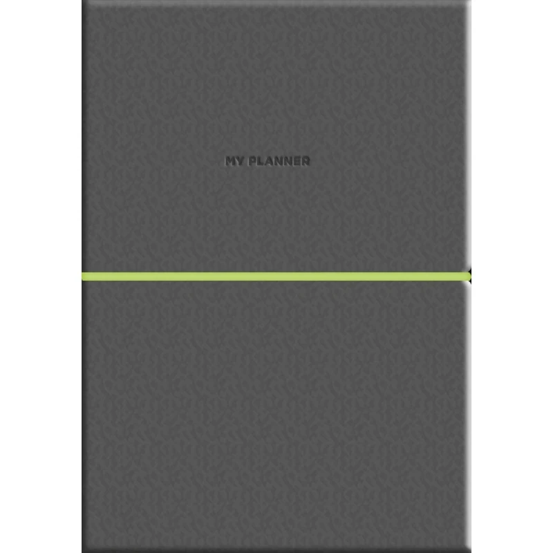 Щотижневик недатований на гумці Ш. А5 №7102 (75670) "Grey" (PU гнучка обкладинка), фото 1