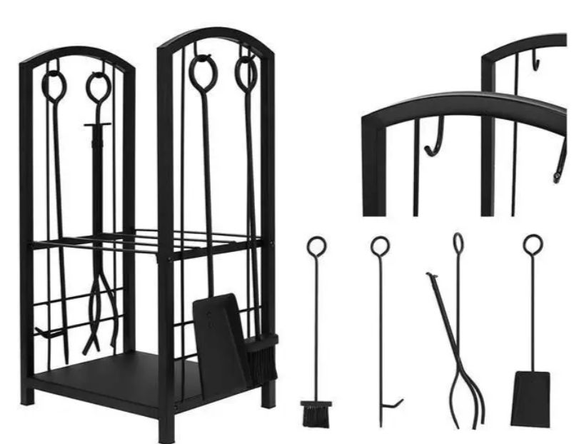 Аксесуари для каміна Підставка під дрова для каміна Kaminer Дровина Кошик для зберігання дров Камінне приладдя, фото 1