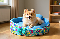 Лежак для котів і собак Зірочка бірюзовий