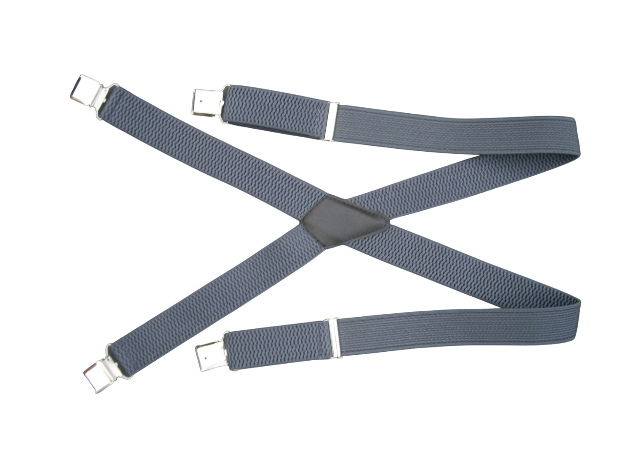 Підтяжки чоловічі 40 мм Стандарт на зріст до 185 см Х-подібні 4 застібки темно сірі, фото 1