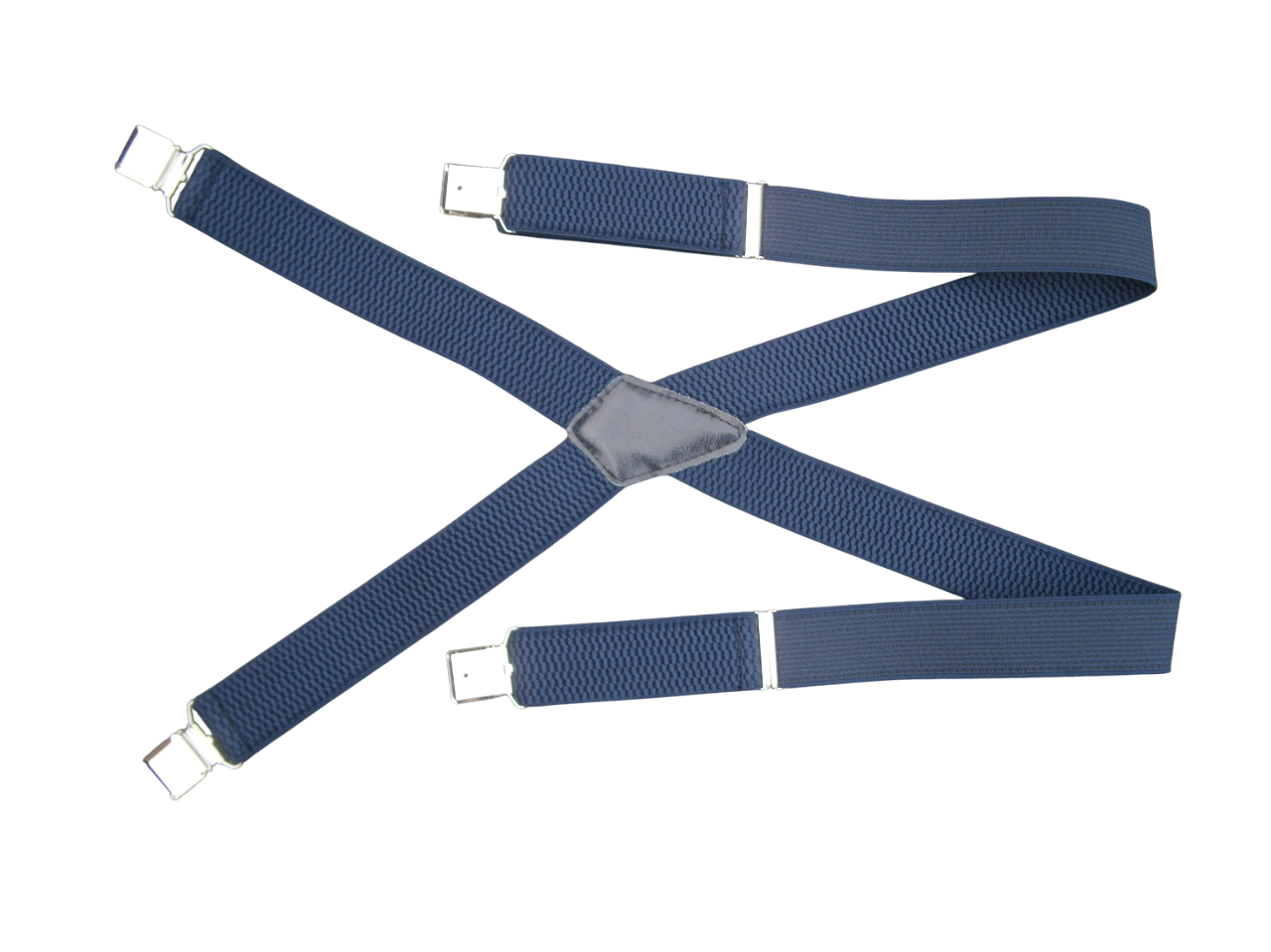 Підтяжки чоловічі 40 мм Стандарт на зріст до 185 см Х-подібні 4 застібки темно сині, фото 1