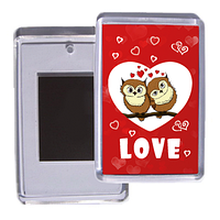 Акриловий сувенірний магніт на холодильник на день Св. Валентина "LOVE"