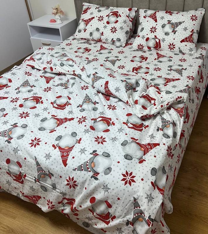 Постільна білизна фланель Новогодние гномы, фото 1