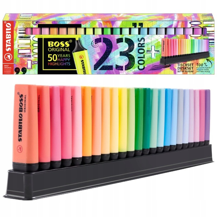 Маркер-виділювачі Stabilo Boss Arty — 23 кольори для творчості, натхнення і стильних нотаток, фото 1