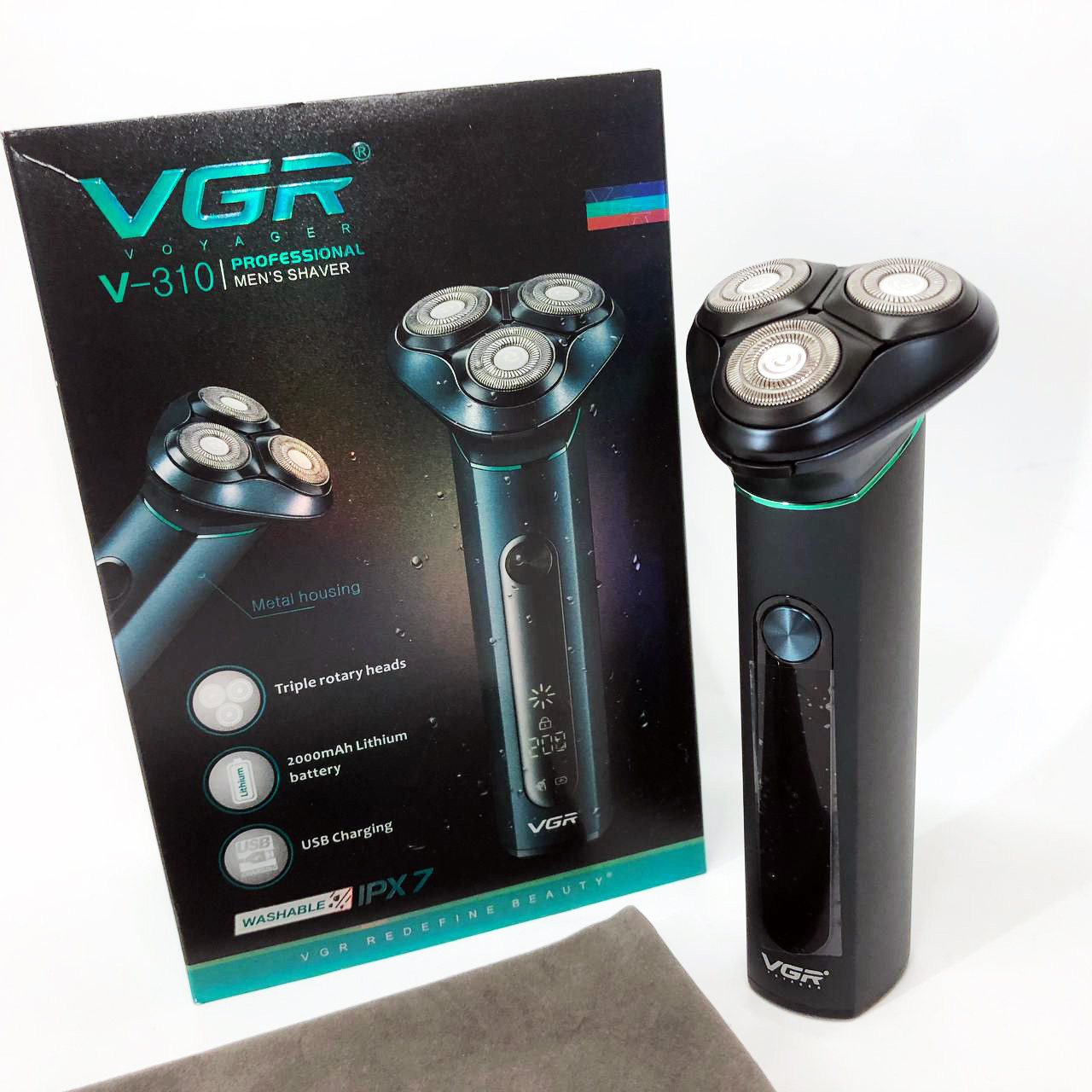 Електробритва портативна бритва VGR V-310 шейвер для гоління бороди та вусів з акумулятором, фото 1