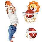 Баскетбольний набір підвісний дитячий 24 см, домашній баскетбол кошик для гри вдома від 3, фото 5