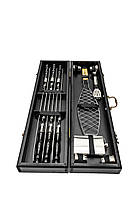 Набір для мангалу з шампурами, флягою та сіткою для риби у чорному кейсі KDP Black, фото 5