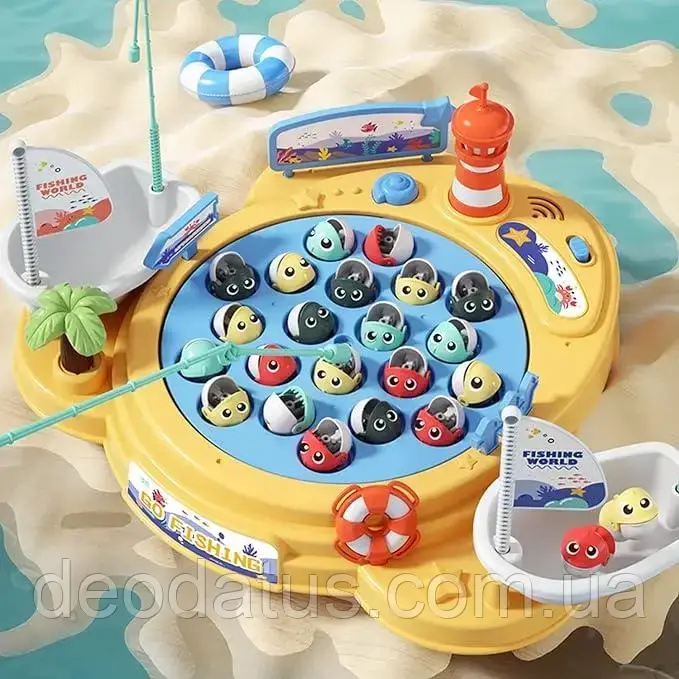 Іграшка дитяча риболовля на батарейках з рибками та вудками Fishing Game 156-26C, фото 1