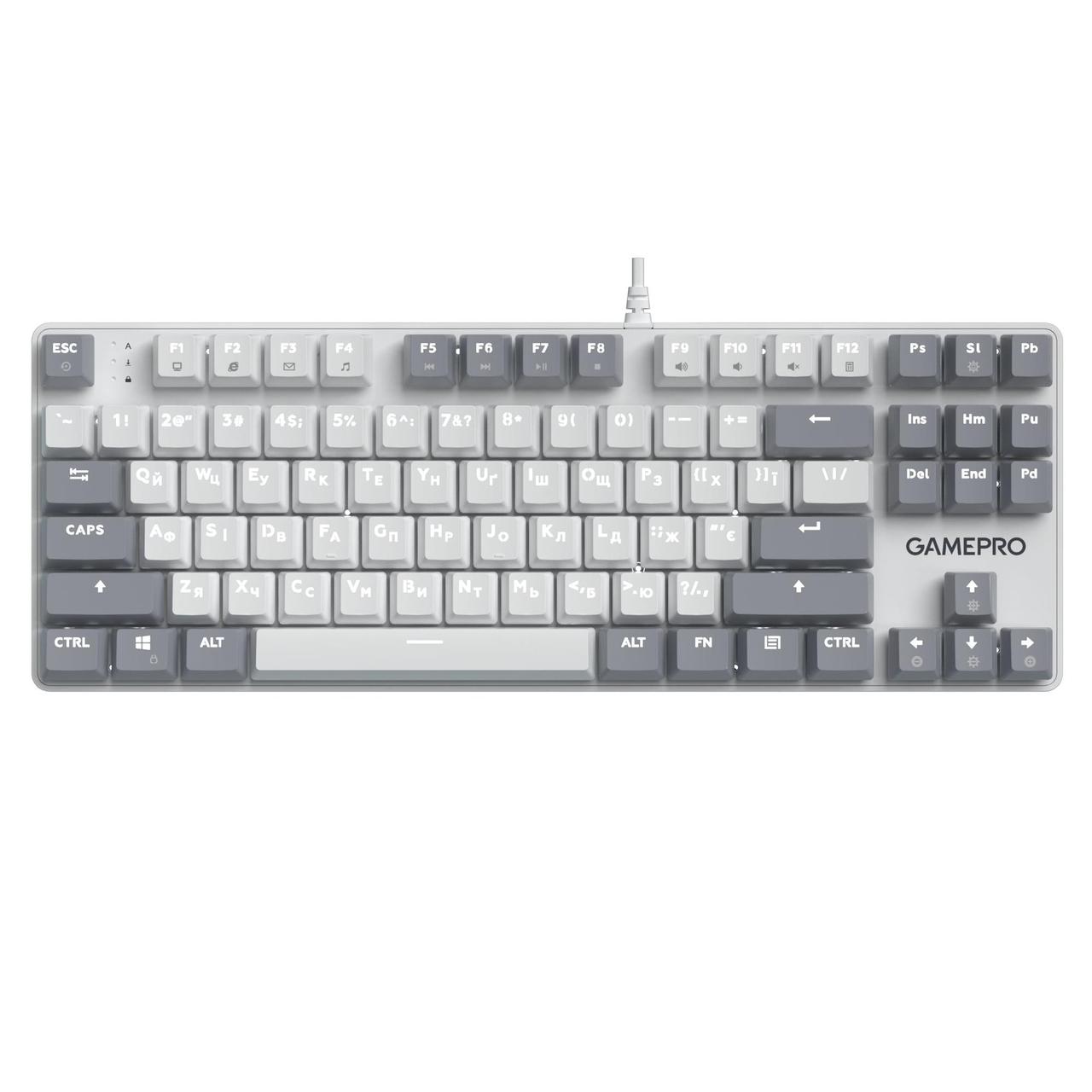 Клавіатура GamePro Genesis Metallic MK110W Outemu Red Swithes USB White, фото 1