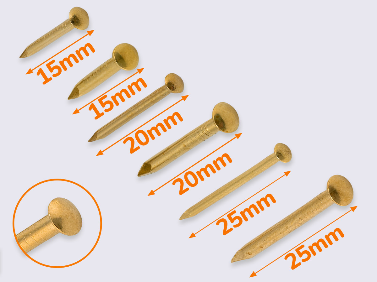 Цвяхи взуттєві латунні MD-0135 (упаковка 30-50шт), фото 1