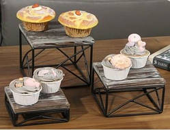 Підставка для тарілок банкетна DR Black 3 куби (9102046)