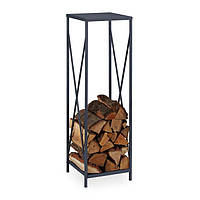 Підставка для дров Relaxdays 112x34x34 см, сталь, сірий, вантажопідйомність 40 кг, елегантний дизайн для зберігання полін