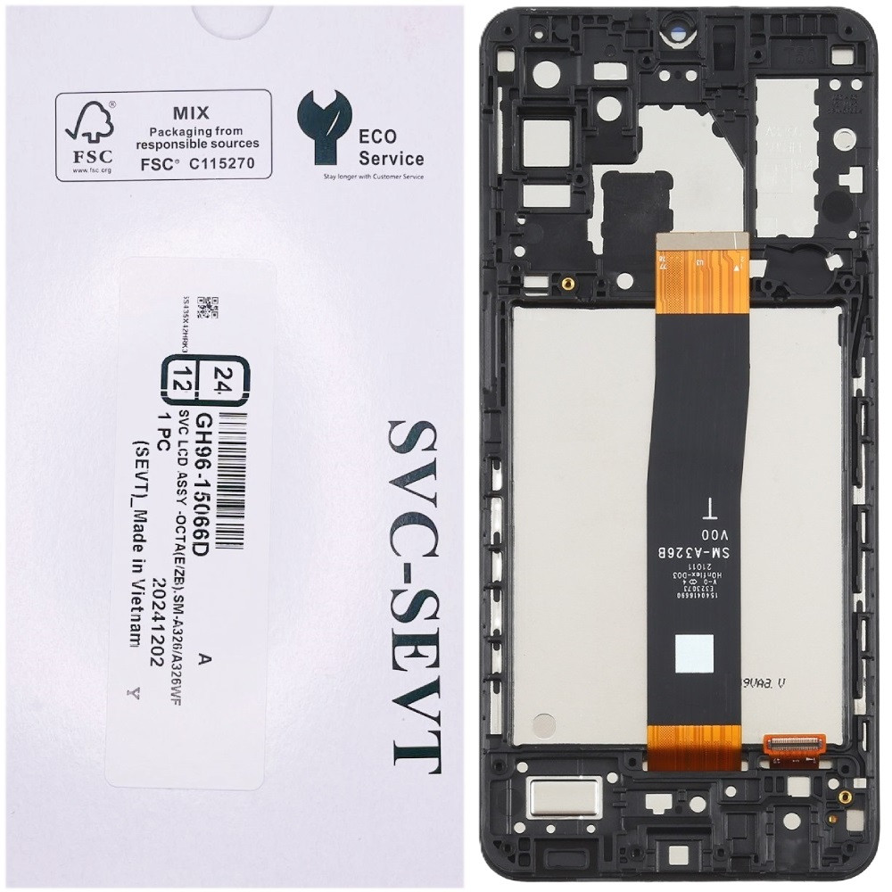 Дисплей Samsung A326 Galaxy A32 5G чорний, оригінал, сервісне пакування, з рамкою, SM-A326B V00, GH82-25453A, фото 1