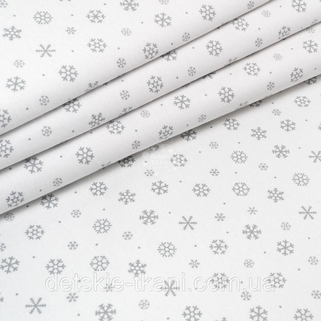 Фланель "Сірі дрібні сніжинки", ширина 240 см, фото 1