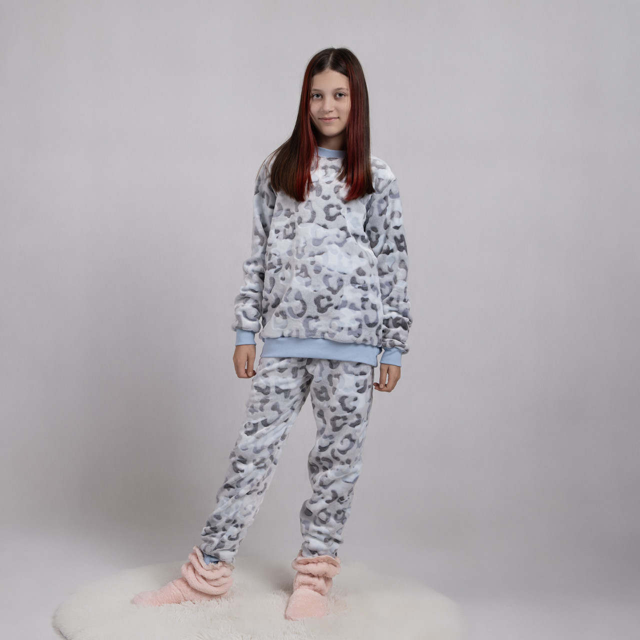 Дитяча махрова піжама "Блакитний барс" 36-42р., фото 1