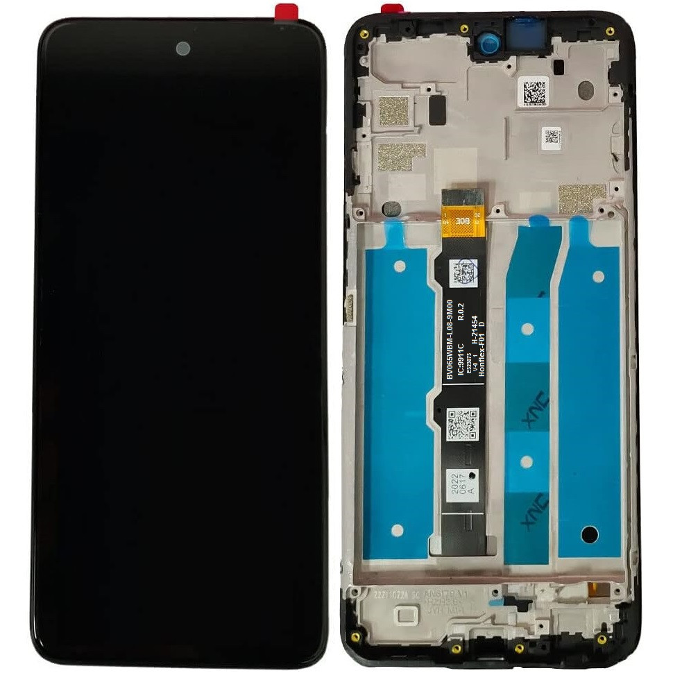 Дисплей Motorola XT2213 Moto G 5G 2022 чорний, оригінал PRC, з рамкою, фото 1