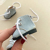 Чобітки для ляльки фактура Дефект 5*2.8 см Блакитні