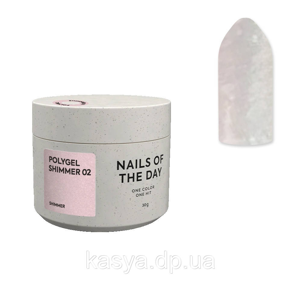 NAILSOFTHEDAY Polygel shimmer 02 — ніжно-рожевий з шиммером полігель, 30 г, фото 1