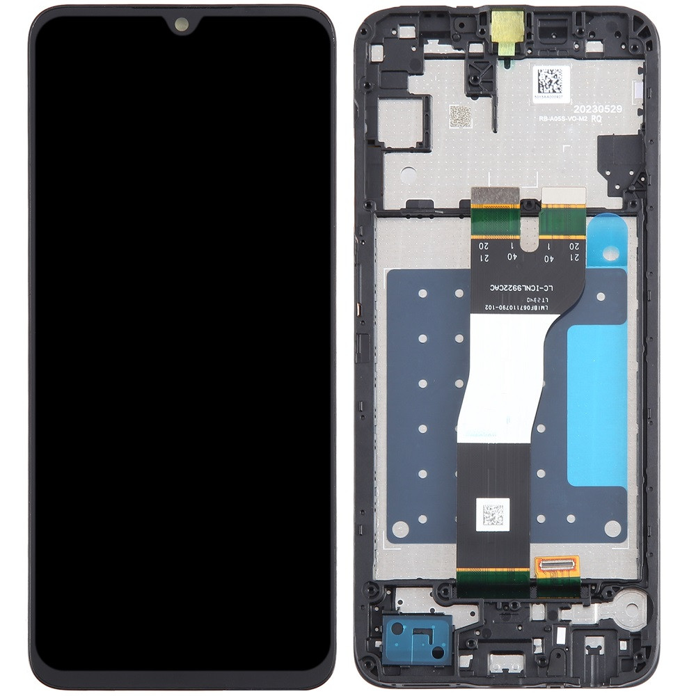 Дисплей Samsung A057 Galaxy A05s чорний, оригінал PRC, з рамкою, фото 1
