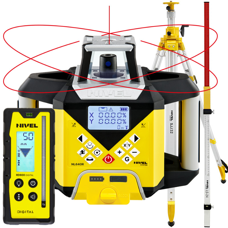 Лазерний ротаційний нівелір Nivel System NL640R DIGITAL PRO комплект лазерний рівень для домашнього ремонту, фото 1