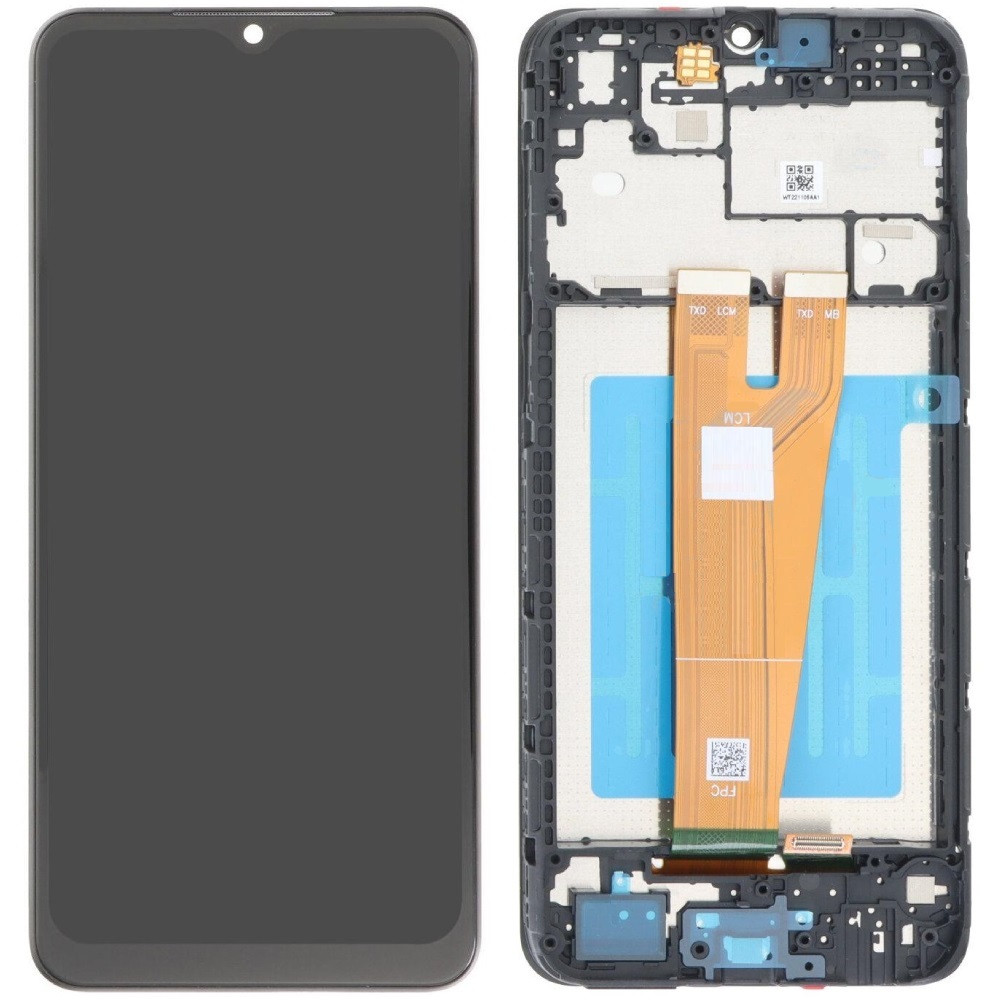 Дисплей Samsung A045 Galaxy A04 чорний, оригінал PRC, з рамкою, фото 1