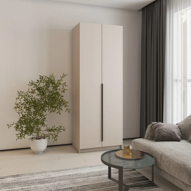 Шафа 2-дверна MebelStar Оскар ДСП BG, стандарт 80x52x220 см Кашемір, фото 1