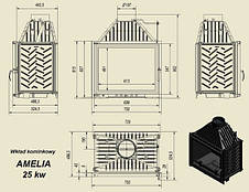 Акція! Камін KRATKI AMELIA 25 (кидка на димохід 15%), фото 3