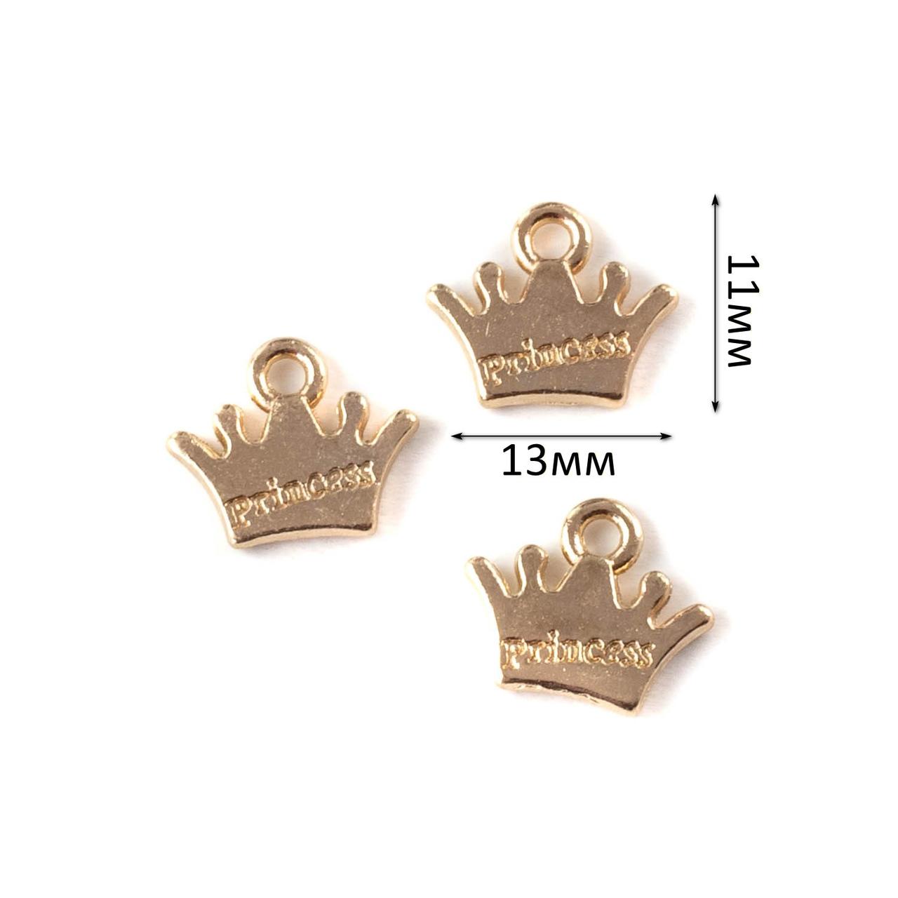 Підвіска Корона Princess золото 1шт 11*13мм PDZ061, фото 1