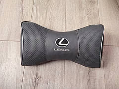 Подушка на підголовник логотип Lexus темно сірий колір перфорація