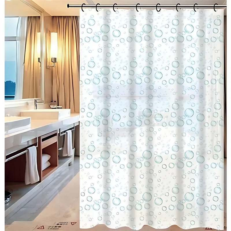 Штора для ванної з поліетилену Zerix SCP-003-180x180 (Візерунок "Краплі") (ZX5002), фото 1