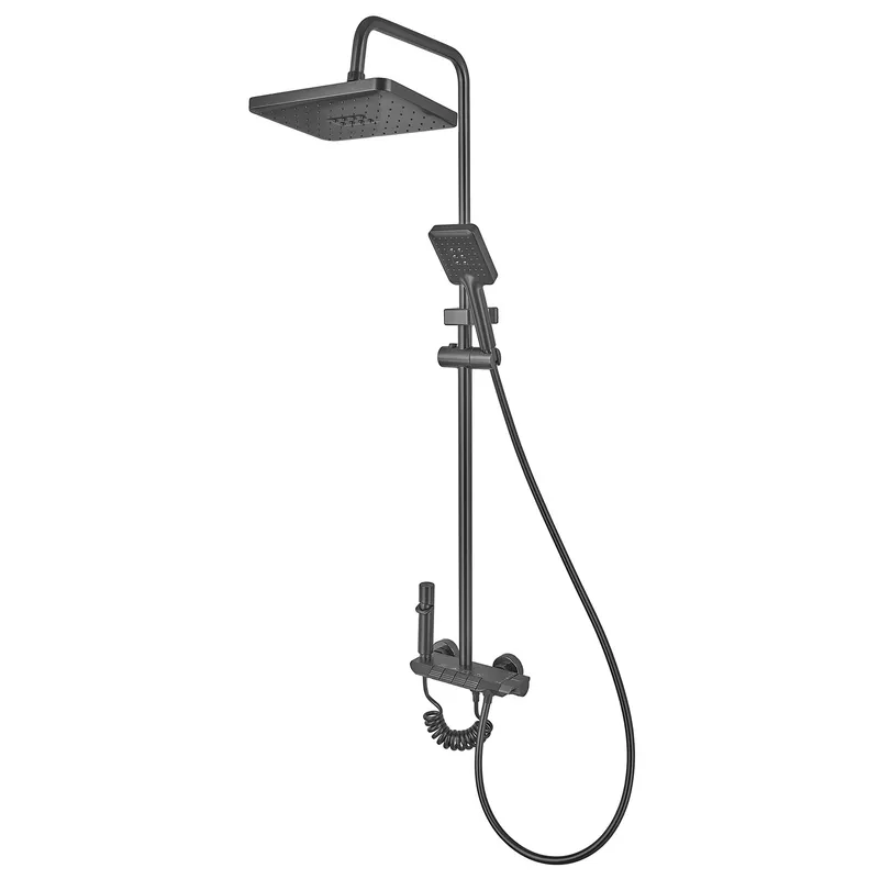 Душова колона Armata BCS-009-J Graphite зі змішувачем з кнопковим перемикачем, 4 режими (CH6509), фото 1