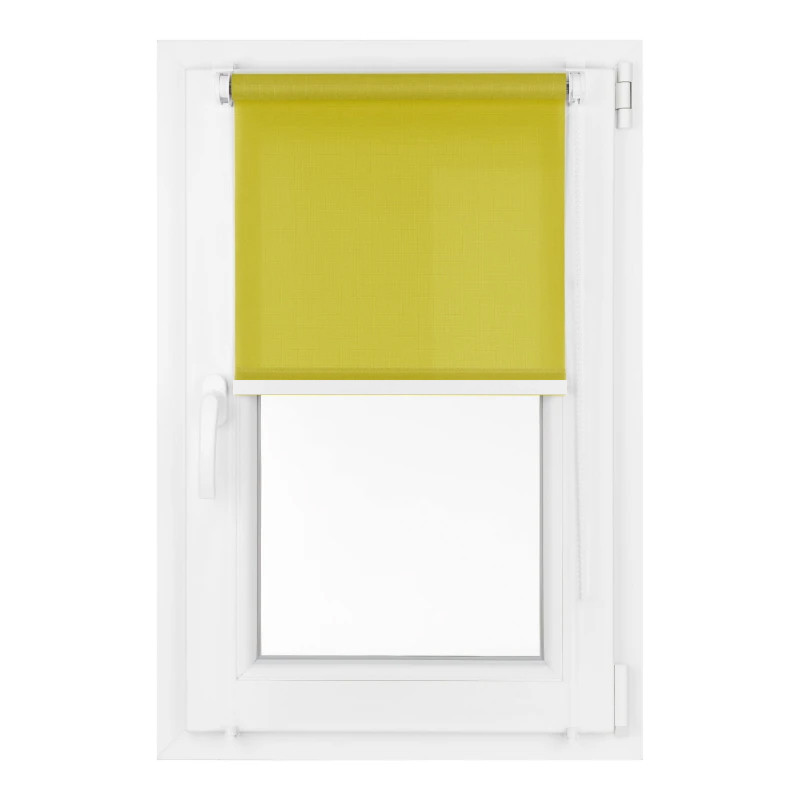 Зелені рулонні штори Льон. Тканинні ролети Len,, фото 1