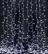 LED гірлянда Водоспад 3х2м від мережі 400 світлодіодів Довговічна різдвяна гірлянда-штора для святкового декору будинку Біла