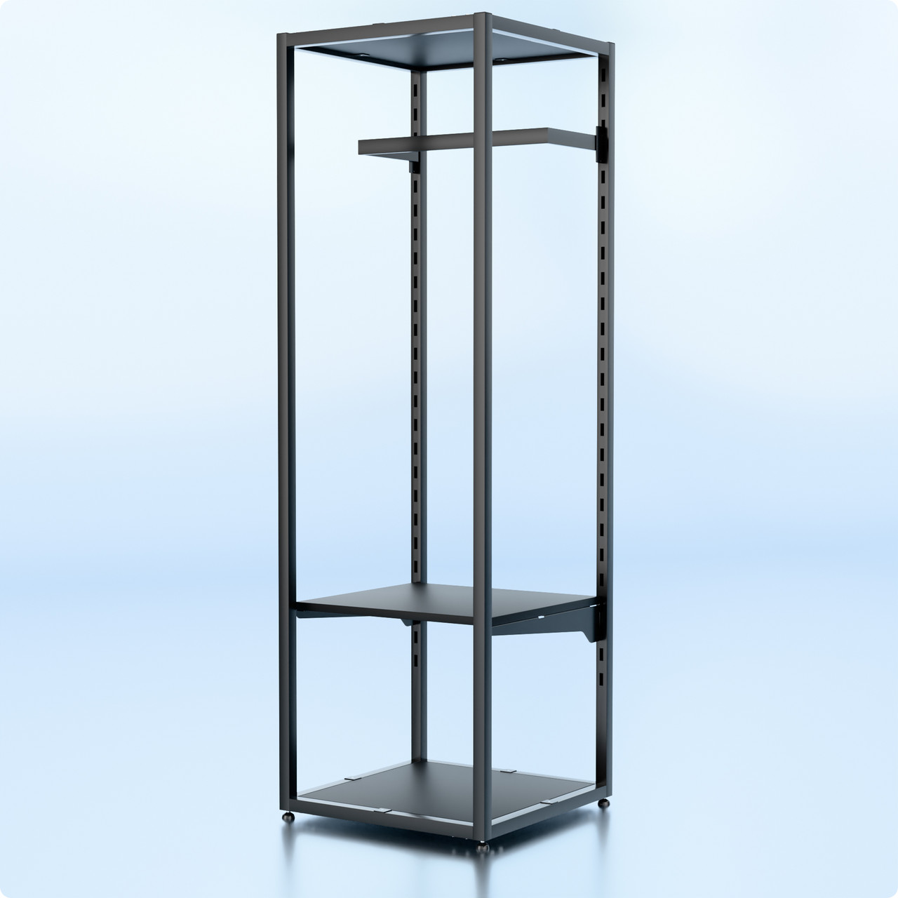Стійка "PENELOPE ODISSEY" 1500х480х480мм. Стелаж поличний для дому та магазину. Рейл вішало з полицями, фото 1