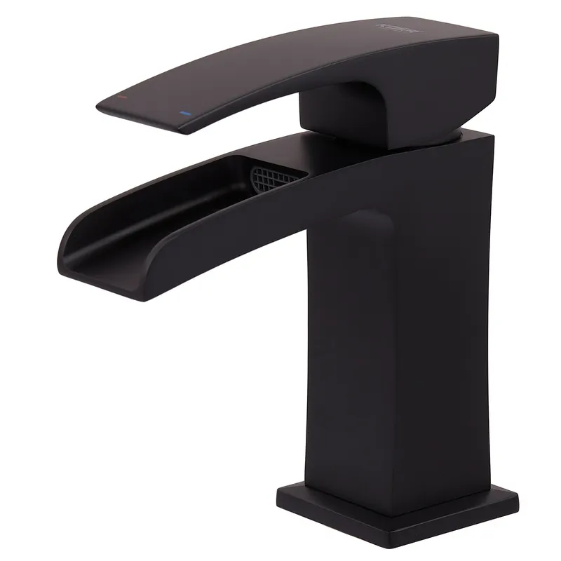 Змішувач для умивальника KOER KB-14007-05 водоспад (Колір чорний) (KR3447), фото 1