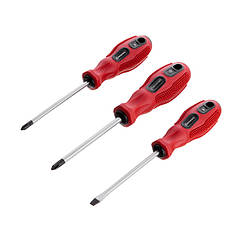 Набір викруток, 3 од. (SL5,PH1,PH2), 100 мм, Cr-V INTERTOOL VT-2004