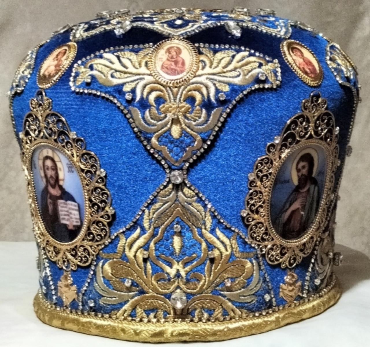 Митра оксамитова з ювелірним оздобленням, 60,5, фото 1