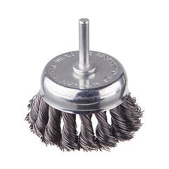 Щітка чашкова, 75 мм, 1/4", пучки крученого дроту, для дриля, 4500 об/хв INTERTOOL BT-3075
