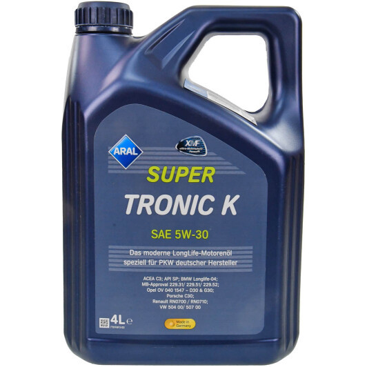 Aral 5w30 Super Tronic K Long Life 3 4L Олива моторна, фото 1