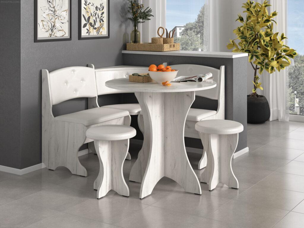 Кухонний куточок “Боярин” з круглим столом і табуретами, фото 1