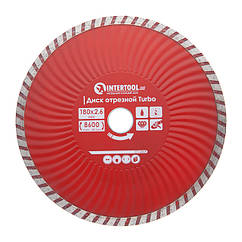 Диск відрізний алмазний Turbo, 180 мм, 22-24%, 8600 об/хв INTERTOOL CT-2009